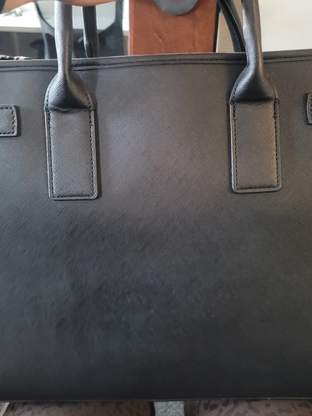 Anne Klein Black Tote Bag with Gold Accent